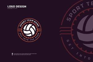 Volleyball-Abzeichen-Logo, Identität des Sportteams. Volleyball-Turnier-Design-Vorlage, E-Sport-Abzeichen-Vektor-Illustration vektor