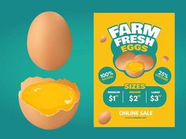 farm frische eier flyer design vektor