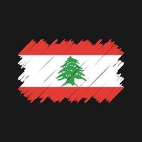 Pinselvektor der libanon-Flagge. Nationalflagge vektor