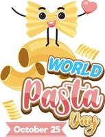 världen pasta dag affisch design vektor