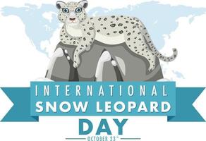 Banner-Design für den internationalen Tag des Schneeleoparden vektor