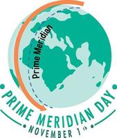 främsta meridian dag logotyp begrepp vektor