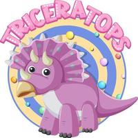 niedlicher Triceratops-Dinosaurier-Cartoon vektor