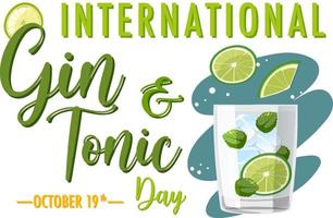 internationell gin och tonic dag banner vektor