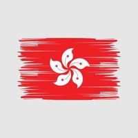 Pinselstriche der Hongkong-Flagge. Nationalflagge vektor