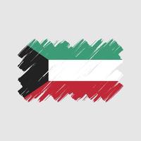 Pinselstriche der Kuwait-Flagge. Nationalflagge vektor