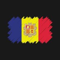 Andorra-Flagge-Pinsel-Vektor. Nationalflagge vektor
