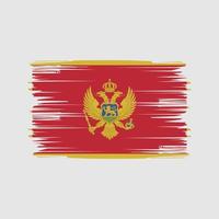 Pinselstriche der montenegro-Flagge. Nationalflagge vektor
