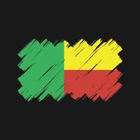Pinselstriche der Benin-Flagge. Nationalflagge vektor