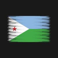 Pinsel mit Dschibuti-Flagge. Nationalflagge vektor