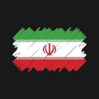 Pinselvektor der iranischen Flagge. Nationalflagge vektor