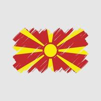 Pinselstriche der nordmazedonischen Flagge. Nationalflagge vektor