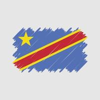 Republik Kongo flagga borste vektor. National flagga vektor