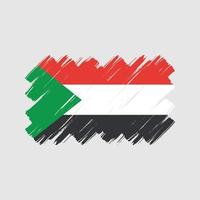 Pinselstriche der Sudan-Flagge. Nationalflagge vektor