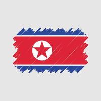 Pinselvektor der Nordkorea-Flagge. Nationalflagge vektor