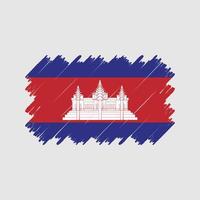 kambodscha flag pinselvektor. Nationalflagge vektor