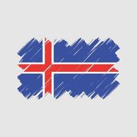 pinselstriche mit isländischer flagge. Nationalflagge vektor