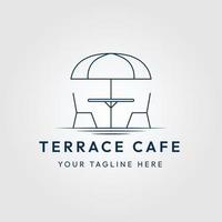 terrass Kafé linjär logotyp, ikon och symbol, vektor illustration design