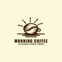 Morgenkaffee-Logo-Design-Inspiration, am besten für Cafés, Cafés, Landwirtschaft oder Naturfarm-Logo-Vektor vektor