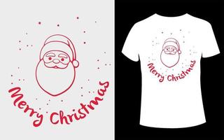 Weihnachts-T-Shirt-Design mit editierbarem Weihnachtsmann-Vektor vektor