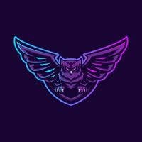 Fliegendes Eulen-Maskottchen-Logo vektor