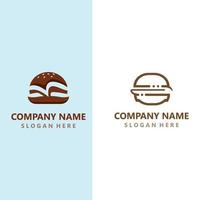 burger nötkött logotyp design restaurang mall vektor bild