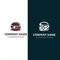 burger nötkött logotyp design restaurang mall vektor bild