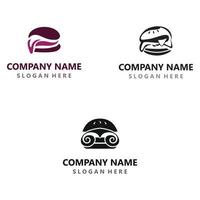 Burger Rindfleisch Logo Design Restaurant Vorlage Vektorbild vektor