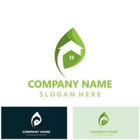 grüne home logo freundliche kreative ökologie einfache designvorlage vektor