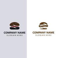 burger nötkött logotyp design restaurang mall vektor bild