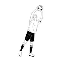 illustration av fotboll spelare, människor spelar boll vektor