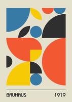 minimal vintage 20-tal geometriska design affischer, väggkonst, mall, layout med primitiva former element. bauhaus retro mönster bakgrund, vektor abstrakt cirkel, triangel och kvadratisk linjekonst.