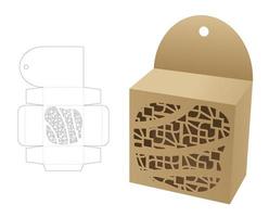 Hängebox mit schablonierter Fensterstanzschablone und 3D-Modell vektor