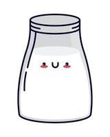 kawaii essen milch vektor