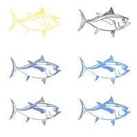 värld tonfisk dag illustration. vektor isolerat tonfisk fisk stiliserade ClipArt baner, affisch med text. hav och hav liv marin