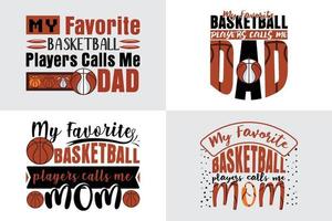 Basketballfamilien-T-Shirt-Bündeldesign, Sportvektorbündel, T-Shirt-Design für eine Basketballfamilie. vektor