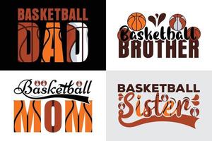 04 Basketball Sport Symbol Vektor Illustration T-Shirt Bundle Design
