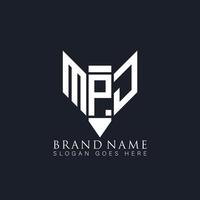 mpj-Buchstaben-Logo-Design auf schwarzem Hintergrund. mpj kreatives monogramm bleistift initialen brief logo konzept. mpj einzigartiges modernes flaches abstraktes Vektor-Logo-Design. vektor