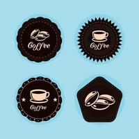 ikoner uppsättning kaffe etiketter vektor