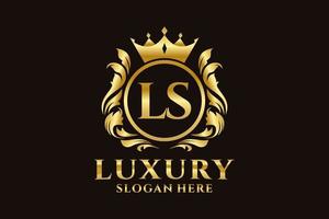 Royal Luxury Logo-Vorlage mit anfänglichem ls-Buchstaben in Vektorgrafiken für luxuriöse Branding-Projekte und andere Vektorillustrationen. vektor