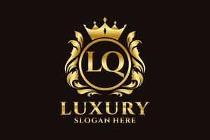 Royal Luxury Logo-Vorlage mit anfänglichem lq-Buchstaben in Vektorgrafiken für luxuriöse Branding-Projekte und andere Vektorillustrationen. vektor