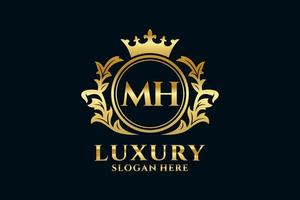 Royal Luxury Logo-Vorlage mit anfänglichem mh-Buchstaben in Vektorgrafiken für luxuriöse Branding-Projekte und andere Vektorillustrationen. vektor
