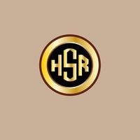 kreativ hsr brev logotyp design med gyllene cirkel vektor