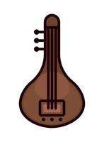 Sitar-Musikinstrument vektor