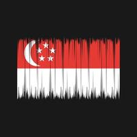 Bürste für Singapur-Flagge. Nationalflagge vektor