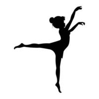 süße mädchen ballerina silhouette illustration vektor