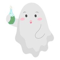 söt spöke med halloween trolldryck. vektor illustration.