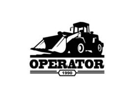 Loader-Logo-Vektor für Bauunternehmen. Schwermaschinenschablonen-Vektorillustration für Ihre Marke. vektor