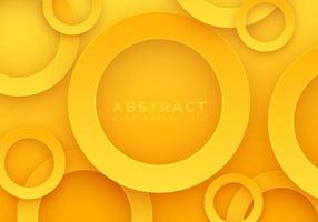 abstrakte 3D-Kreis-Papierschnitt-Schicht orangefarbener Hintergrund mit Kopierraum für Text vektor