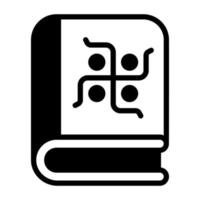 Diwali-Buch-Vektor-Glyphe-Symbol. hindu fest, hindu feier symbol, vektor